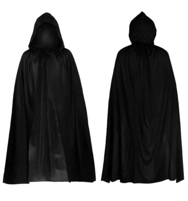 Parti Aksesuar Cadılar Bayramı Kapişonlu Pelerin Siyah 90 cm - Image 1