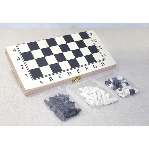 Ahşap Kutulu Satranç ve Tavla Seti - Image 1