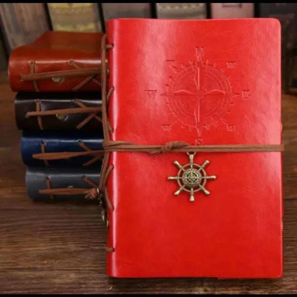 Pusula Kabartmalı Deri Hatıra Defteri - Image 1