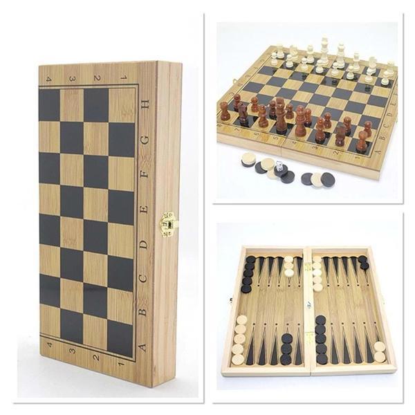 Ahşap Satranç ve Tavla Seti - Image 1