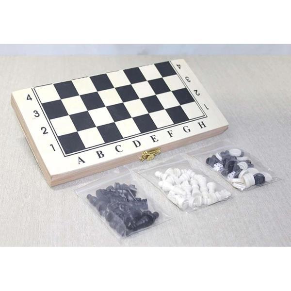 Ahşap Kutulu Satranç ve Tavla Seti - Image 1