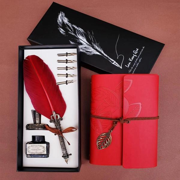 Mürekkepli Divit Kalem ve Deri Defter - Image 1