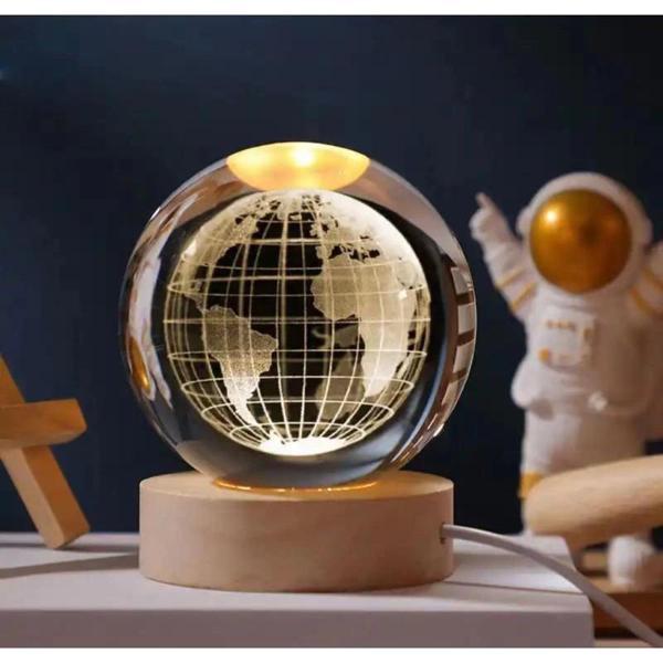 Dünya Renk Değiştiren Işıklı Cam Küre 8cm - Image 1