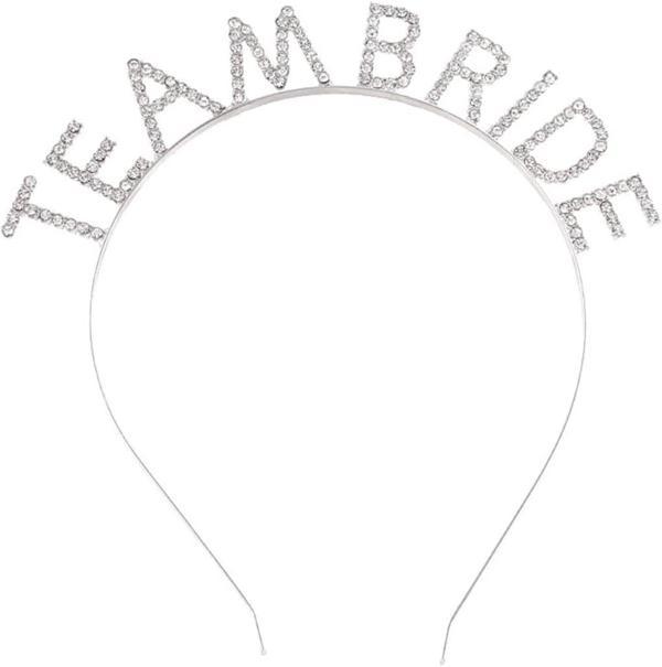 Gümüş Kaplama Kristal Taşlı Team Bride Taç 16x17 cm - Image 1