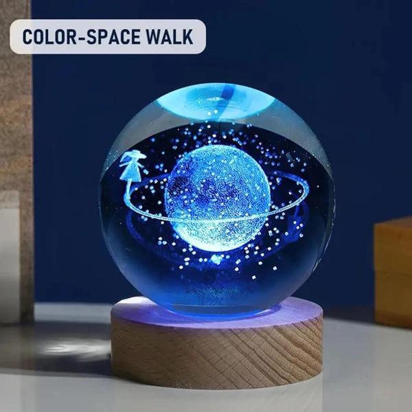 Renk Değiştiren Satürnlü Kız Cam Küre - Image 1