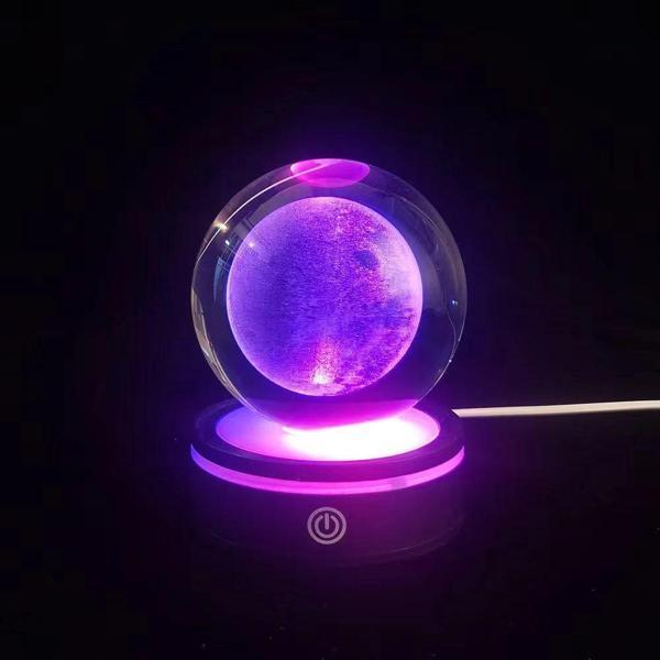 Usb'li Plastik Altlıklı Dolunay Dönen Cam Küre - Image 1