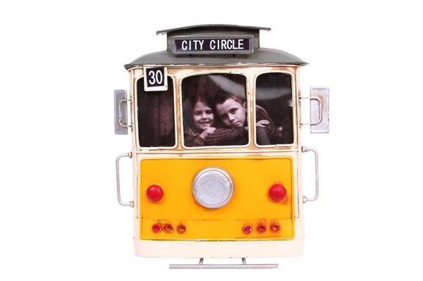 Dekoratif Metal Çerçeve Tramvay Temalı Vintage Hediyelik - Image 1