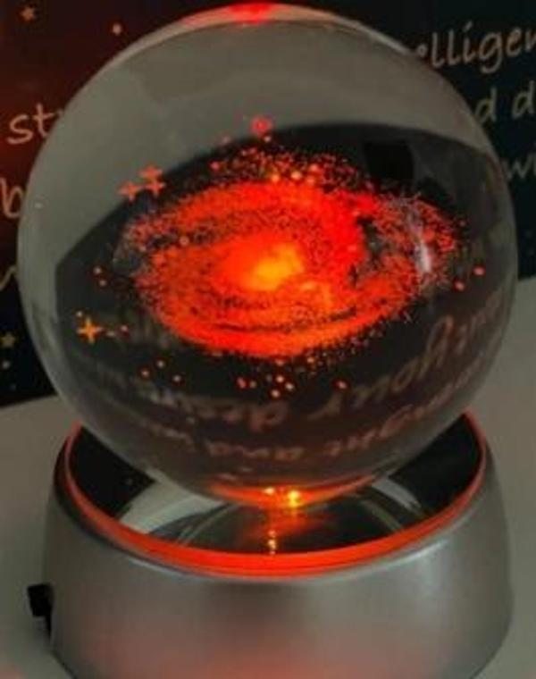 SAMANYOLU Plastik altlıklı Işıklı Cam Küre 6cm - Image 1