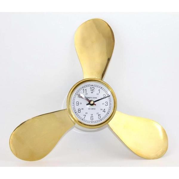 Pirinç Duvara Asmalı Pervane Tasarımı Saat - Image 1