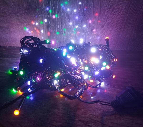 10m 100 Led Damla Uçlu Led Işık RGB Işık Siyah Kablo - Image 1