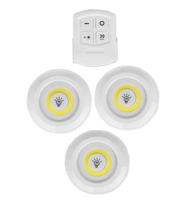 Kablosuz Uzaktan Kumandalı 3lü Led Lamba Seti - Image 1