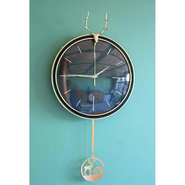 Geyikli Sarkaçlı Duvar Saati Alk1583 Dekoratif Hediyelik - Image 1
