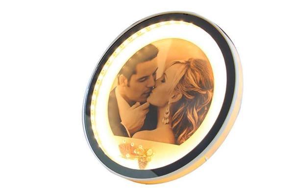 Ayna Led li Çerçeve Led Işıklı Yuvarlak Fotoğraf Çerçevesi - Image 1