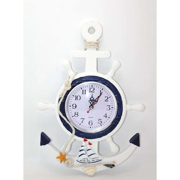 Ahşap Marin Duvara Asmalı Dümenli Saat - Image 1