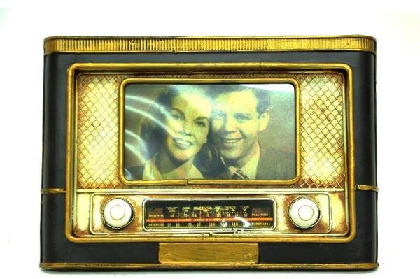 Dekoratif Metal Çerçeve Radyo Vintage Dekoratif Ev Ofis Hediyelik - Image 1