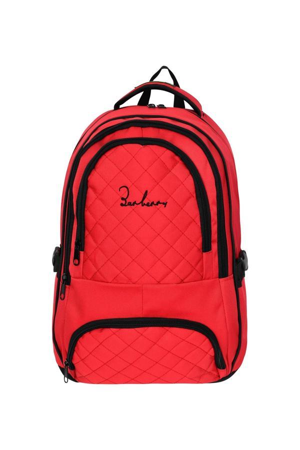 Çok Amaçlı Laptop Dizüstü Bilgisayar Bölmeli Sırt Çanta Kırmızı - Image 1