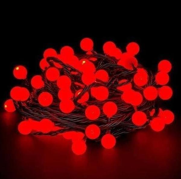 5m 28 Led Kırmızı Işık Siyah Kablo Fişli - Image 1