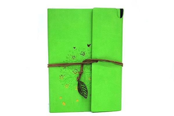 Defter Deri Kaplı Ağaç Baskılı Hediyelik - Image 1