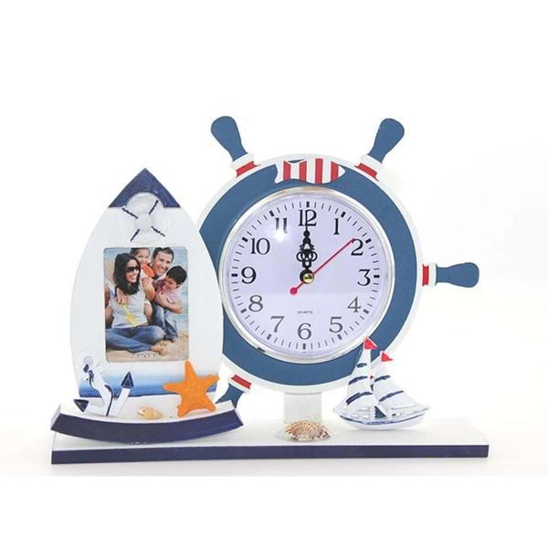 Ahşap Marin Dümenli Çerceveli Saat - Image 1