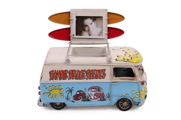 Dekoratif Metal Minibüs Kalemlik ve Çerçeveli Hediyelik - Image 1