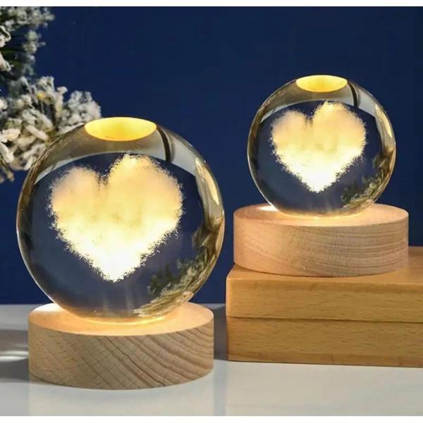 Kalpli Renk Değiştiren Işıklı Cam Küre 6cm - Image 1