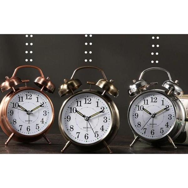 Metal Masaüstü Işıklı Çalar Saat Büyük Boy - Image 1