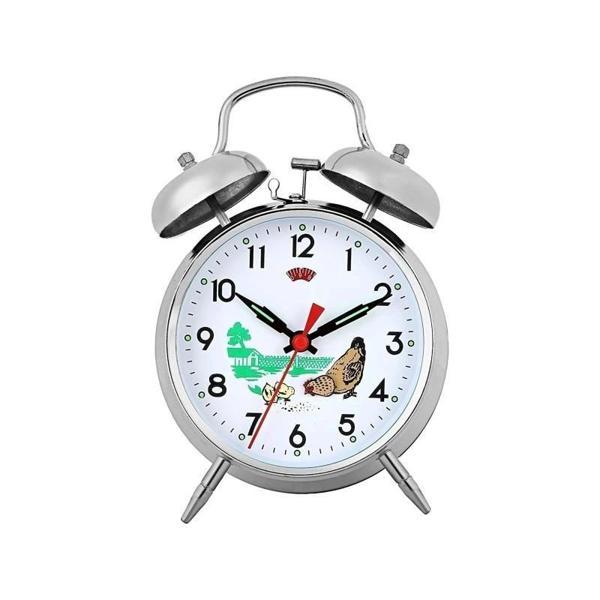 Metal Kurmalı Masa Saati Tavuklu Saat Büyük Boy - Image 1