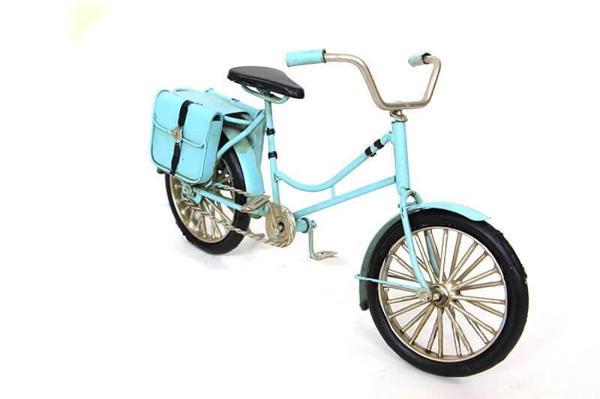 Dekoratif Metal Bisiklet Çantalı Vintage Biblo Ofis Ev Hediyelik - Image 1