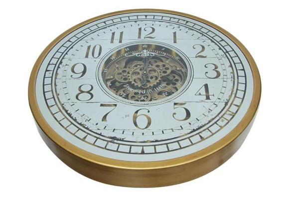 Çarklı Duvar Saati Sarıoksit Akar Mekanizmalı Dekoratif Hediyelik - Image 1