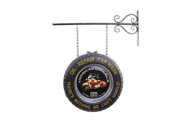 Dekoratif Çift Yönlü Motorsiklet Temalı Ferforje Askı Pano - Image 1