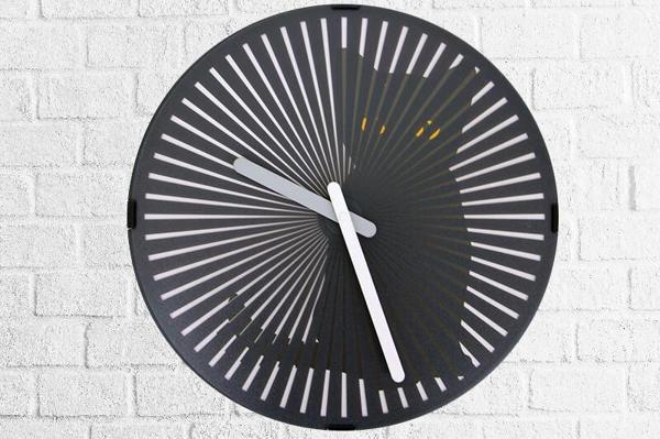 Saat Hareketli Kedi Sesli Duvar Saati Kedili Dekoratif Hediyelik - Image 1