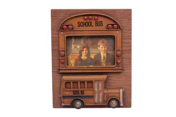 Dekoratif Metal Çerçeve Okul Otobüsü Dekorlu Hediyelik - Image 1