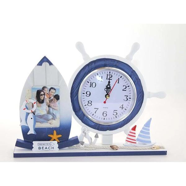 Ahşap Marin Dümenli Çerceveli Saat - Image 1