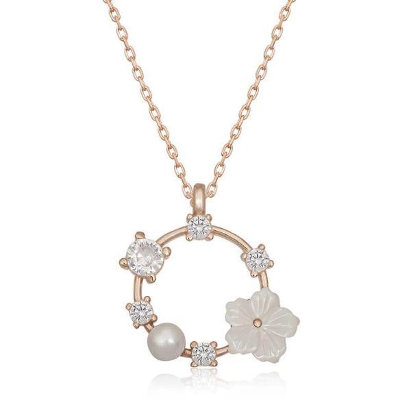 Gümüş Rose Manolya Çiçeği Kadın Kolye - Image 1