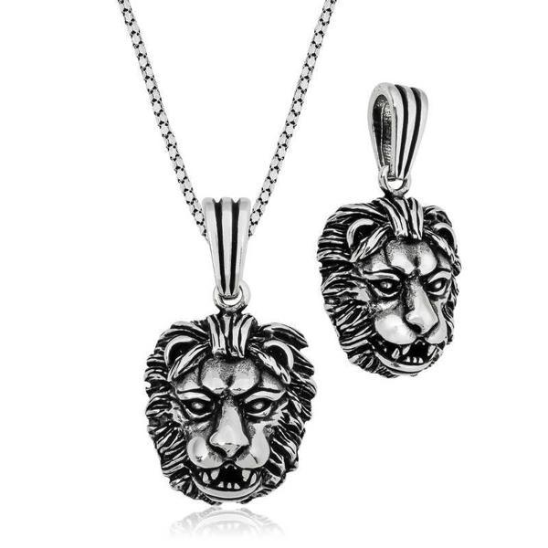 ​925 Ayar Gümüş Aslan Gümüş Kolye - Image 1