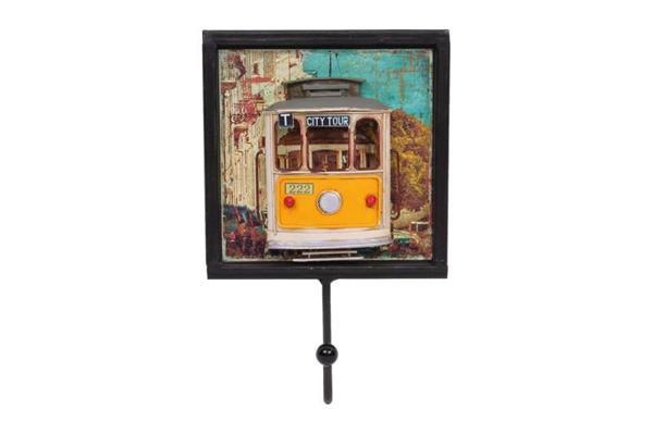 Dekoratif Metal Askı Tramvay Dekorlu Retro Askılık Hediyelik - Image 1