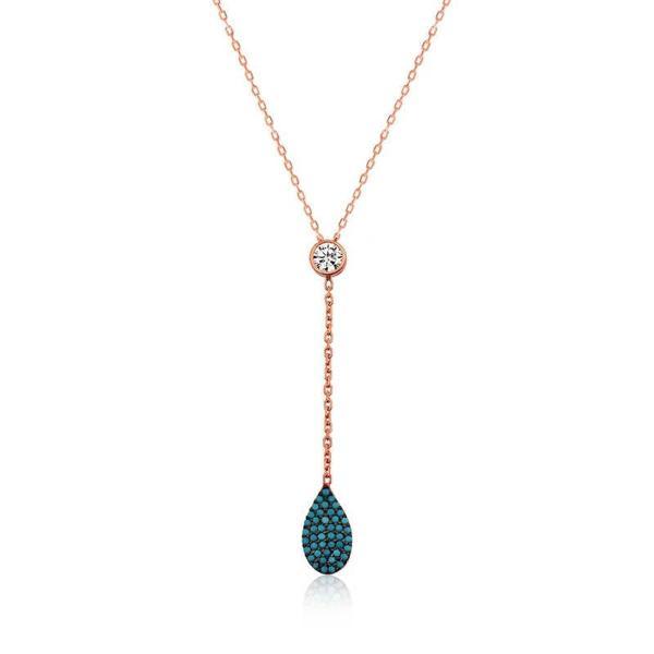 925 Ayar Gümüş Aşk Damlası Bayan Gümüş Kolye - Image 1