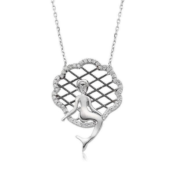 925 Ayar Gümüş Deniz Kızı Kolye - Image 1