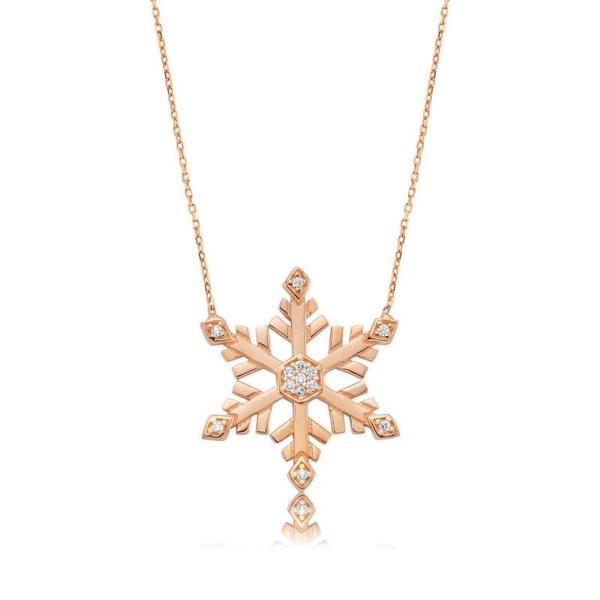 925 Ayar Gümüş Kar Tanesi Kadın Gümüş Kolye - Image 1