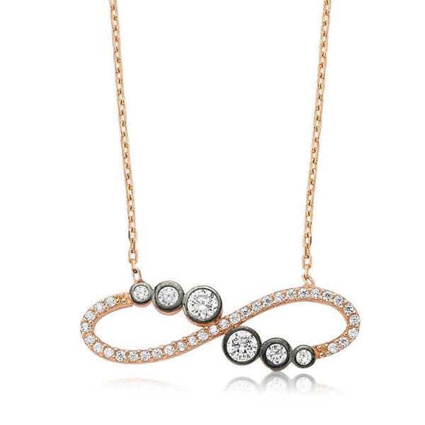 925 Ayar Gümüş Su Yolu Sonsuzluk Kadın Gümüş Kolye - Image 1