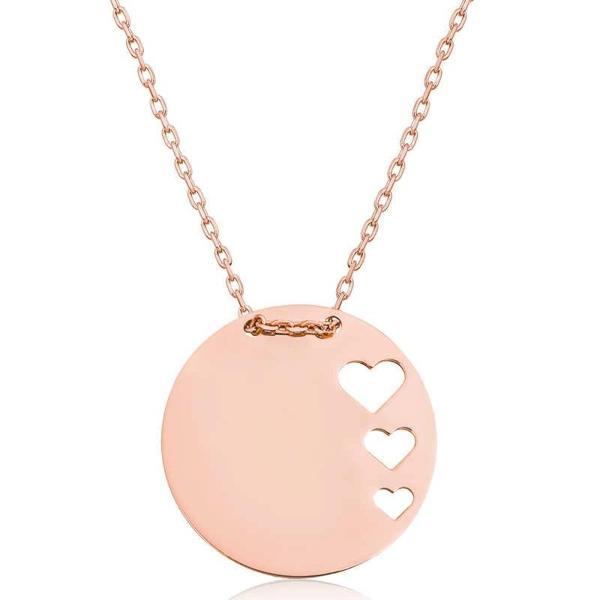 925 Ayar Gümüş Çember Kalp Kadın Gümüş Kolye - Image 1