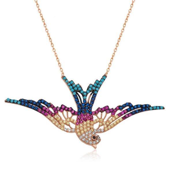 925 Ayar Gümüş Kırlangıç Kadın Gümüş Kolye - Image 1