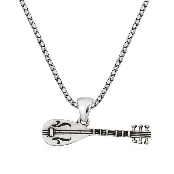 925 Ayar Gümüş Saz Erkek Gümüş Kolye - Image 1