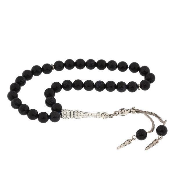 ​Doğaltaş Metal Püsküllü Lacivert Yıldız Taşı Tesbih - Image 1