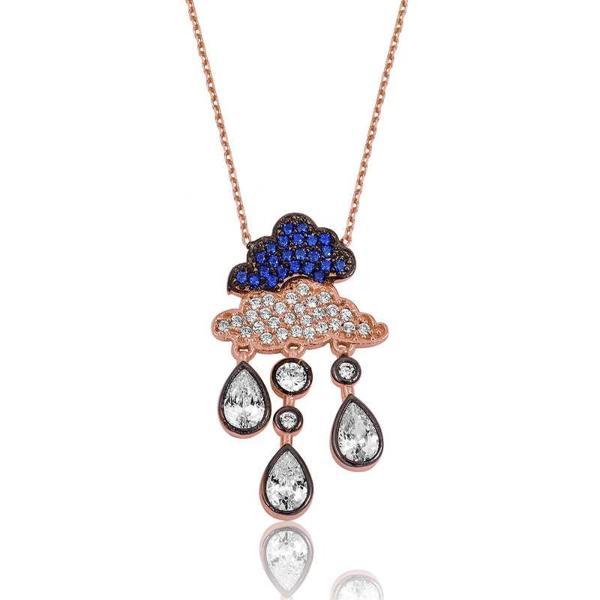 925 Ayar Gümüş Yağmur Bulutu Kadın Gümüş Kolye - Image 1