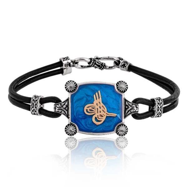 925 Ayar Gümüş Tuğralı Erkek Bileklik - Image 1