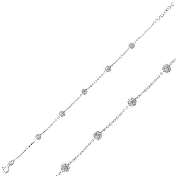 925 Ayar Gümüş Beyaz Toplu Bileklik - Image 1