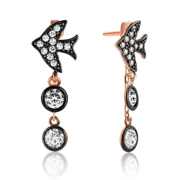 Gümüş Zincirli Kırlangıç Küpe - Image 1