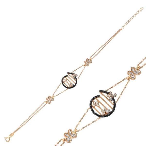 925 Ayar Gümüş Rose Kelebek Bileklik - Image 1