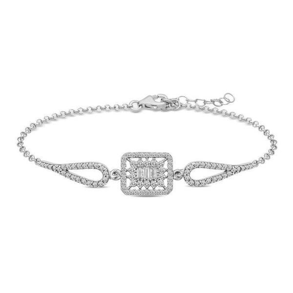 925 Ayar Gümüş Baget Taşlı Bileklik - Image 1